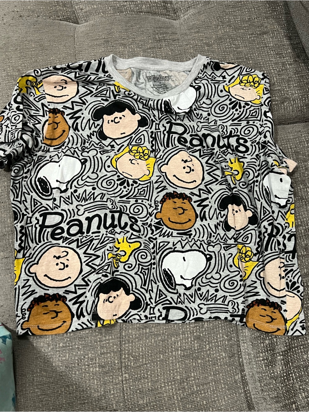 Peanuts Kids Neck Gaiter in Yellow, Black, White and Brown
